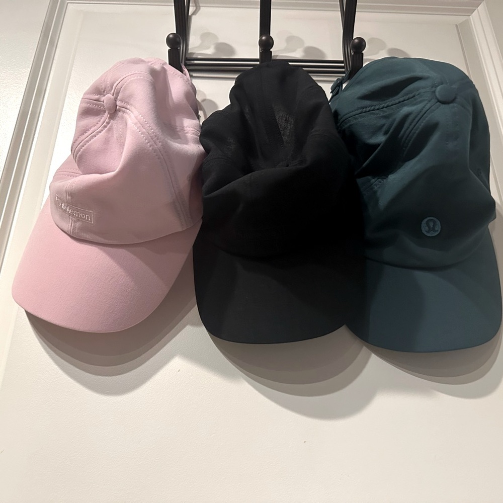 Lululemon Women’s Baller Hats Soft* - Green, Pink, & Black - Excellent Condition